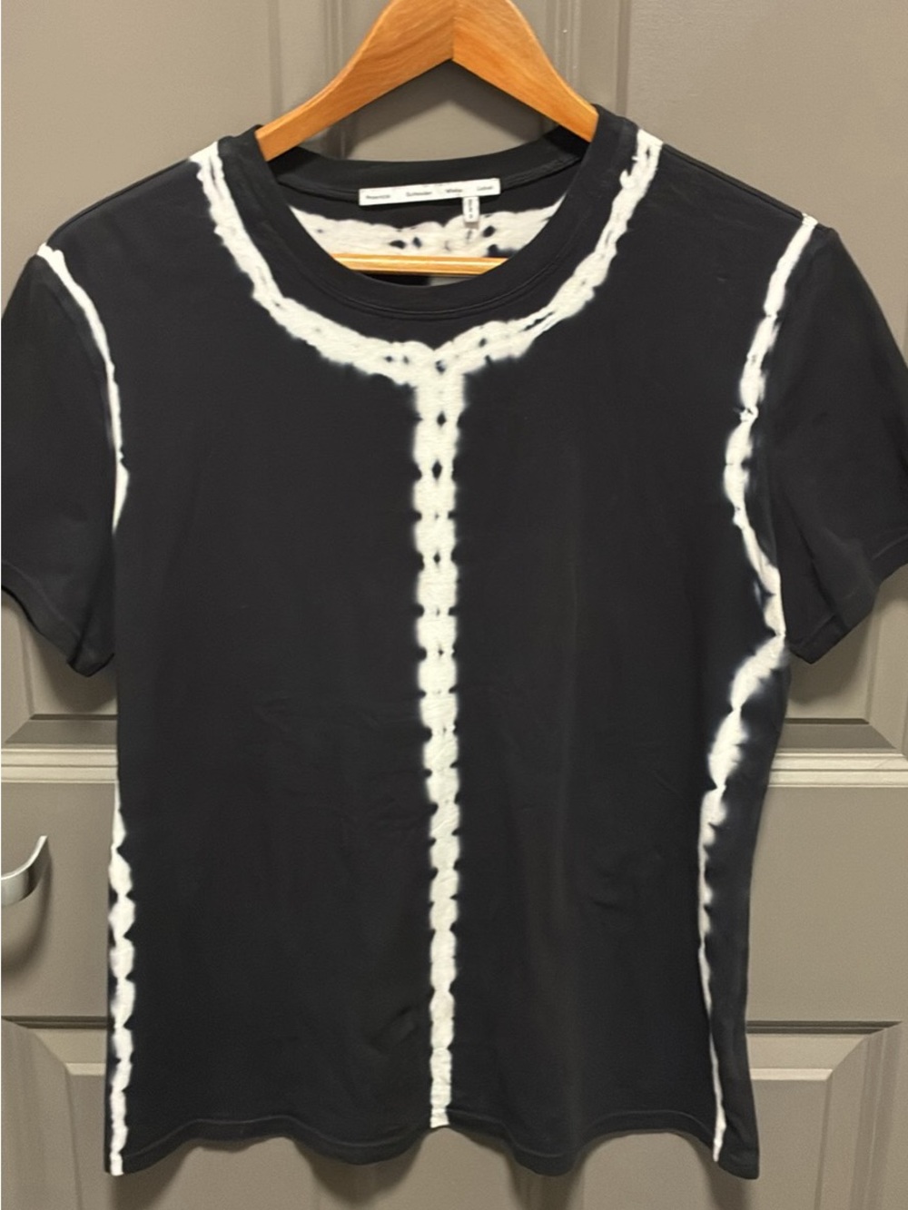 Proenza Schouler Black and White Tie-Dye Short Sleeve Tee